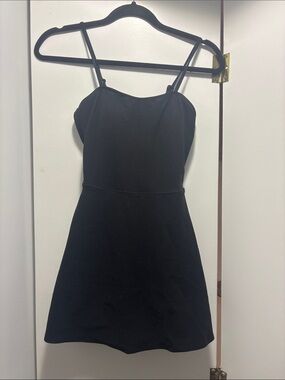alo black dress white outline Airbrush Streamlined Dress